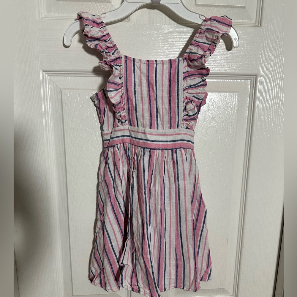 Olivia Kay Striped Kids Dress with Ruffled Straps